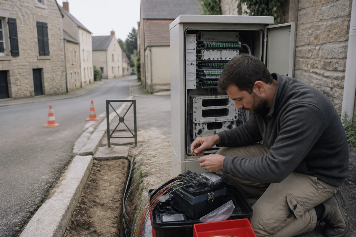 Raccordement de fibre optique 53200